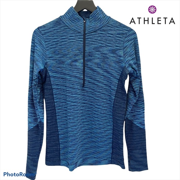 Athleta Sweaters - ATHLETA  Like New Half ZipAffinity Blue Workout Jacket